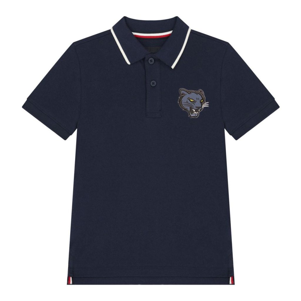 Embroidery Shirt Polo Blue