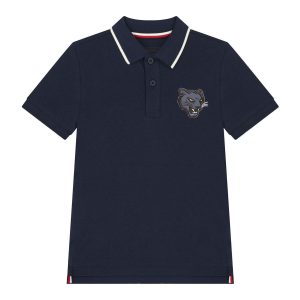 Embroidery Shirt Polo Blue