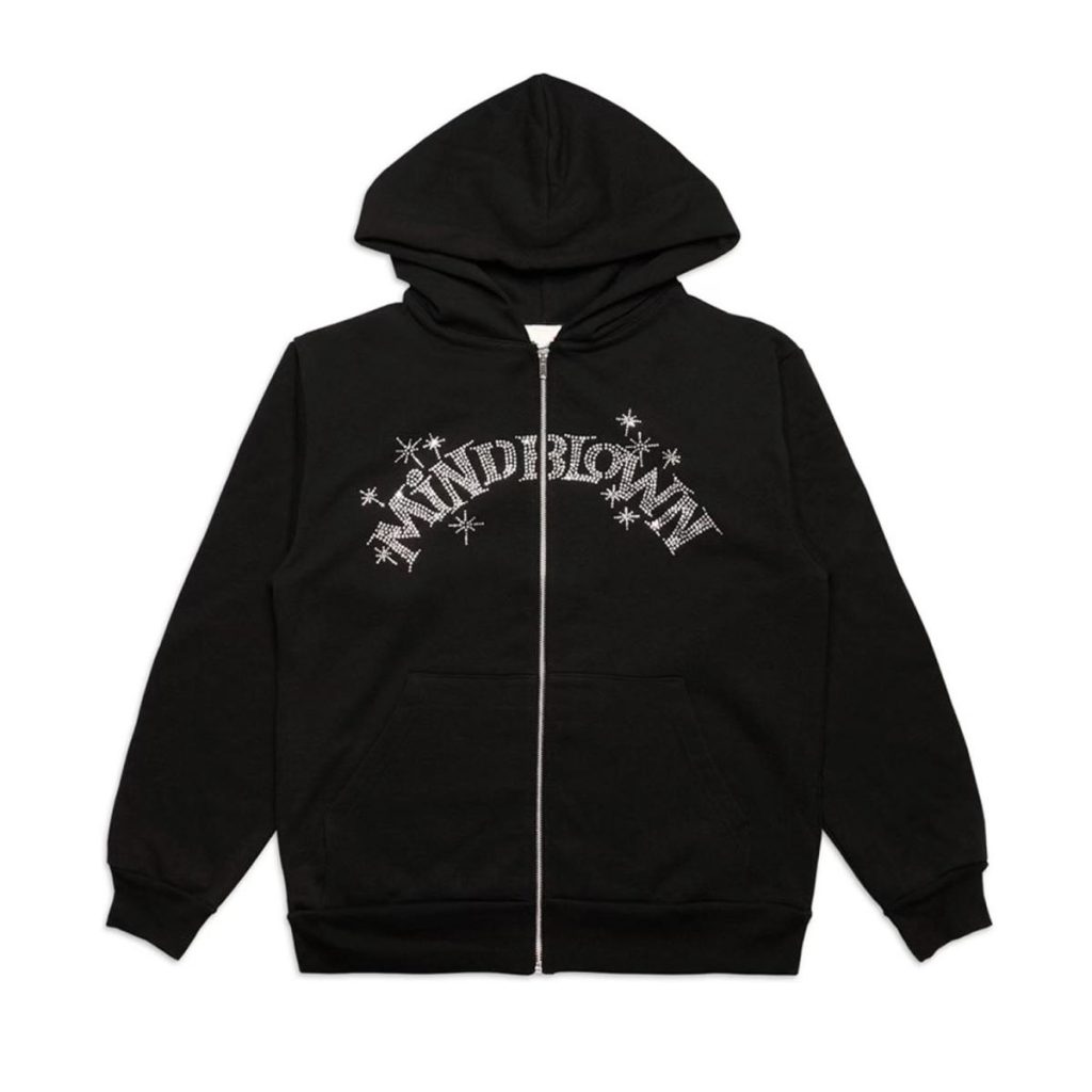 Rhinestone Hoodies Mind Brown