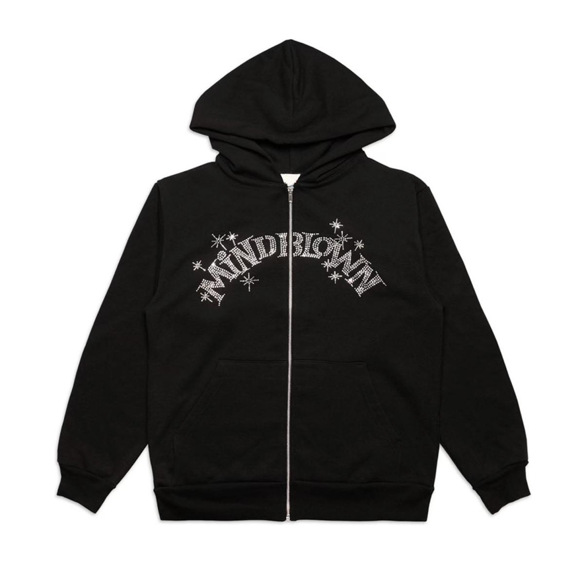 Rhinestone Hoodies Mind Brown - Image 1